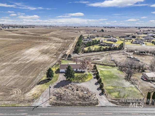 bird's eye view with a rural view