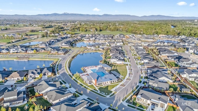 8456 W Meltwater Ln, Eagle, ID 83616 - aerial overview of property's location featuring a water and mountain view and nearby suburban area