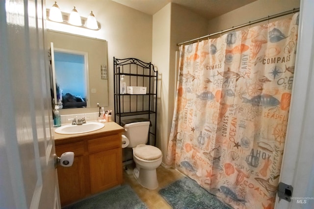 8340 E Expedition, Nampa, ID 83687 - bathroom with vanity, toilet, wood finished floors, and curtained shower