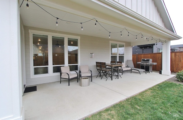 520 S Prospector Ln, Eagle, ID 83616 - view of patio / terrace featuring grilling area and fence