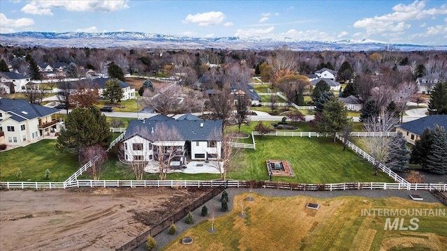 drone / aerial view with a mountain view