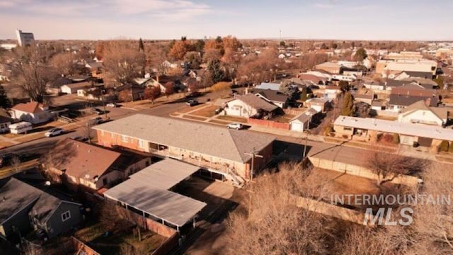 view of aerial view at dusk