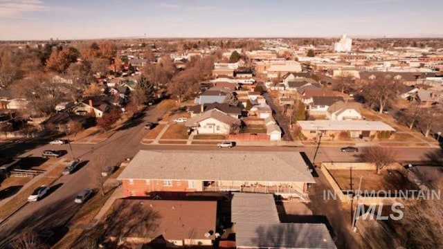 view of aerial view at dusk