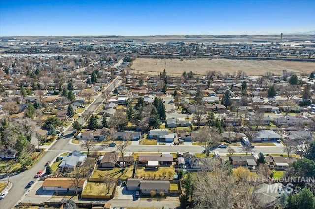 aerial view with a residential view