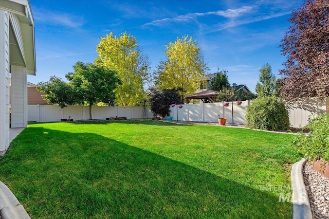 view of yard featuring a gazebo