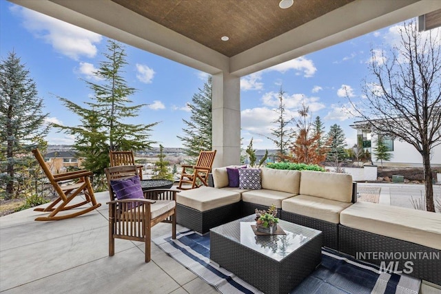 view of patio / terrace featuring an outdoor living space