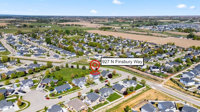 bird's eye view featuring a residential view