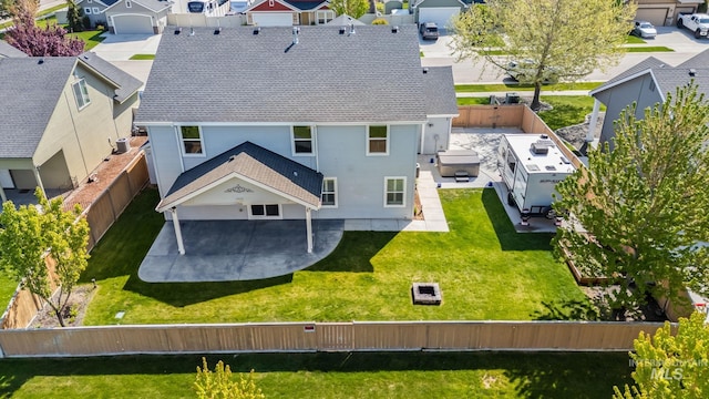 drone / aerial view with a residential view