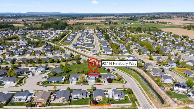 aerial view with a residential view