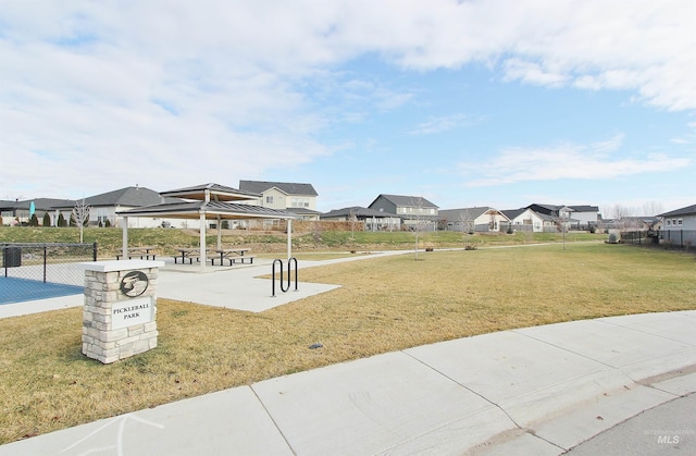4658 S Hennessy Ave, Meridian, ID 83642 - surrounding community with fence, a gazebo, a yard, and a residential view