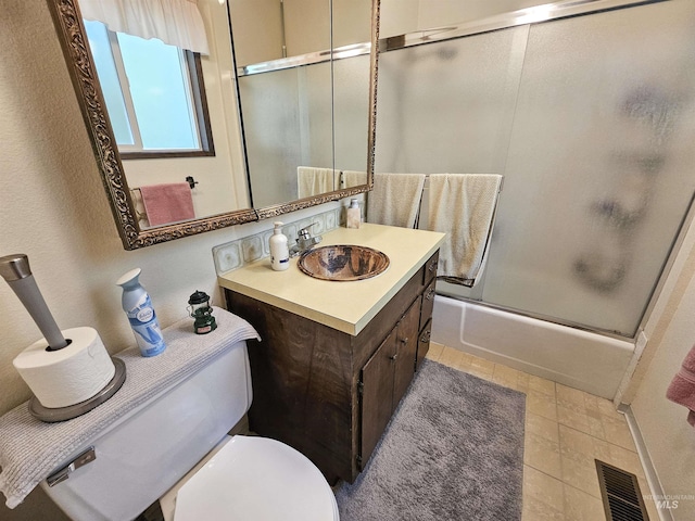 409 Garfield St, Asotin, WA 99402 - full bathroom with enclosed tub / shower combo, vanity, and a textured wall