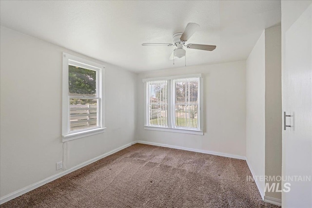1324 E Oak St, Caldwell, ID 83605 - carpeted spare room with plenty of natural light, baseboards, and ceiling fan