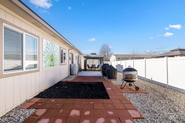 view of patio with a gazebo