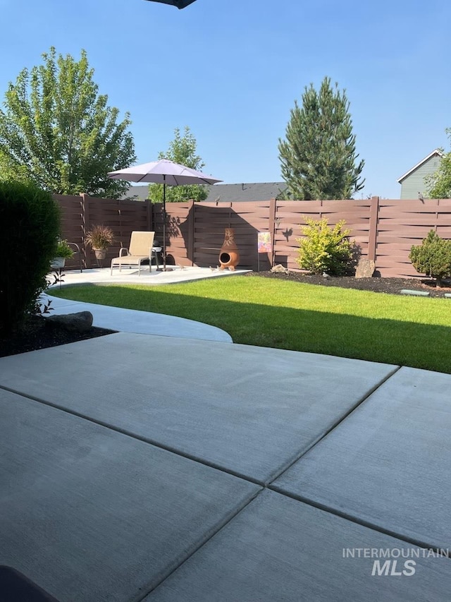 view of patio / terrace featuring a fenced backyard