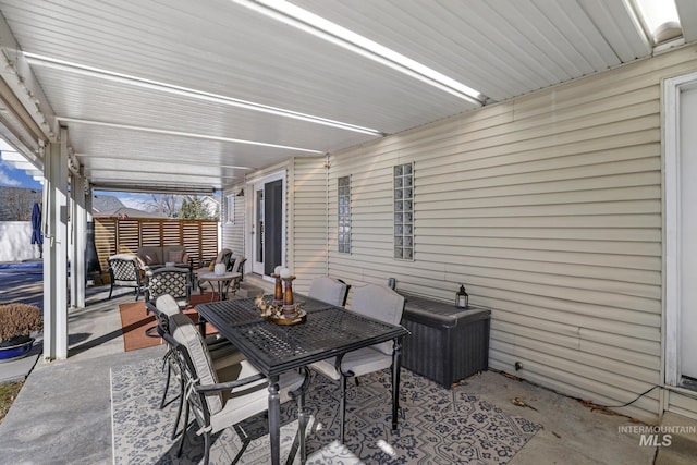 view of patio / terrace featuring outdoor dining space