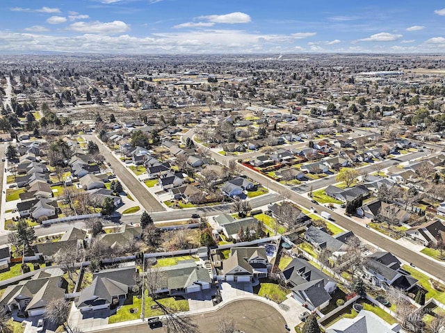 drone / aerial view with a residential view