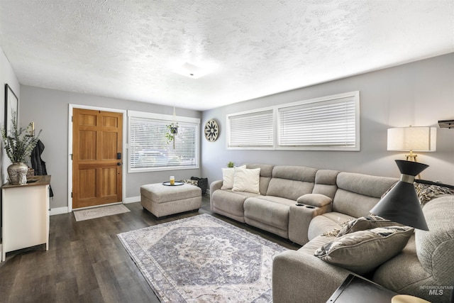 168 W Heyburn Ave, Twin Falls, ID 83301 - living area featuring dark wood-style flooring and a textured ceiling
