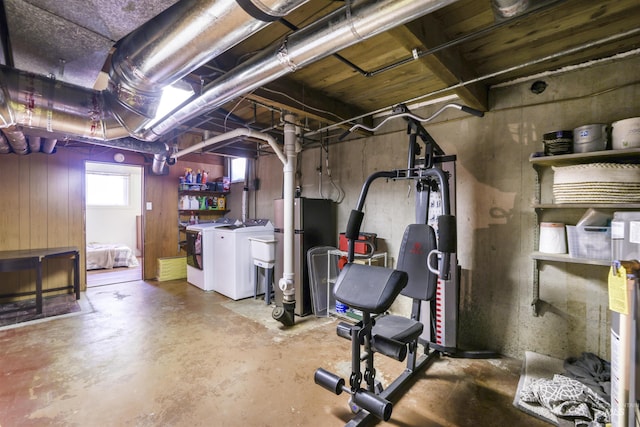 168 W Heyburn Ave, Twin Falls, ID 83301 - below grade area featuring separate washer and dryer and freestanding refrigerator