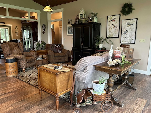 76 Rogers Ln, Mccall, ID 83638 - living area with wood finished floors and vaulted ceiling