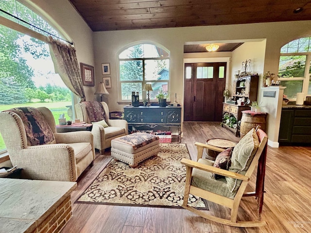 76 Rogers Ln, Mccall, ID 83638 - living room with wood finished floors and wooden ceiling