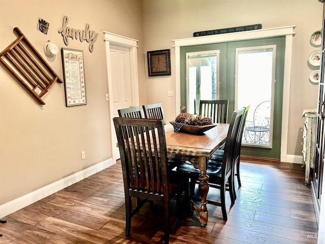 76 Rogers Ln, Mccall, ID 83638 - dining space featuring dark wood-style floors and baseboards