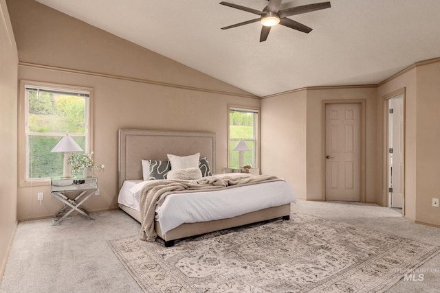 4335 W Quail Ridge Dr, Boise, ID 83703 - carpeted bedroom featuring lofted ceiling and ceiling fan