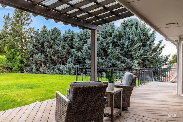 4335 W Quail Ridge Dr, Boise, ID 83703 - deck with a pergola and a lawn