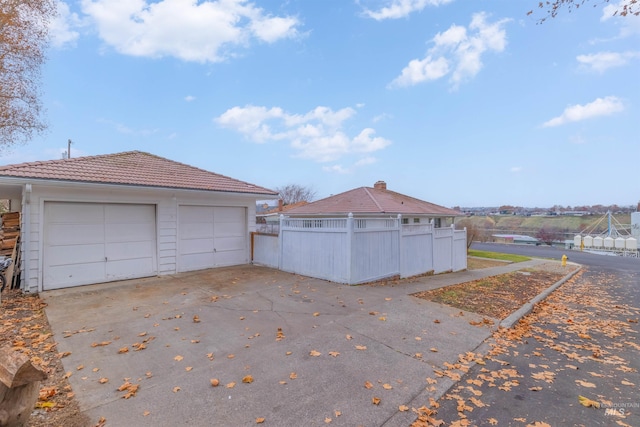 view of garage