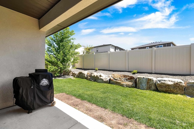 view of yard with a patio area