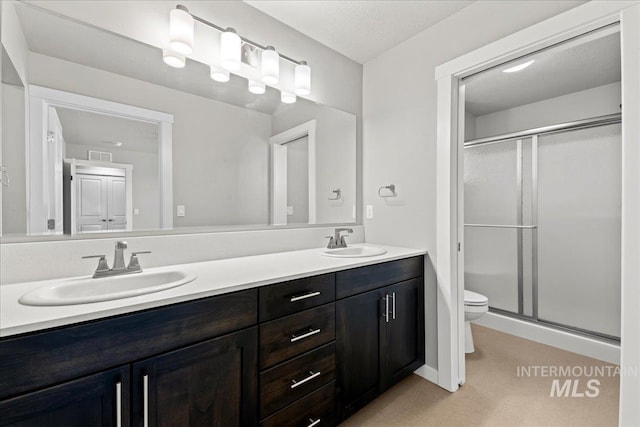 4084 E Blueberry St, Meridian, ID 83642 - full bath with toilet, a stall shower, and double vanity