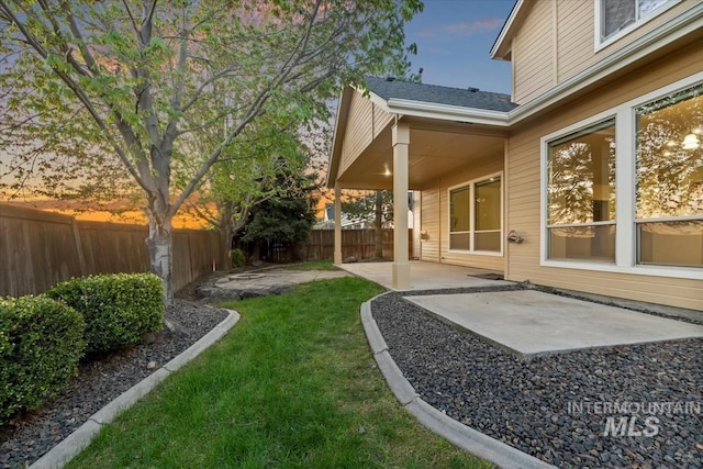 1280 W Bacall St, Meridian, ID 83646 - view of yard with a patio and a fenced backyard