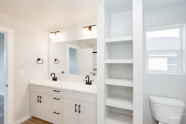 bathroom with vanity and toilet