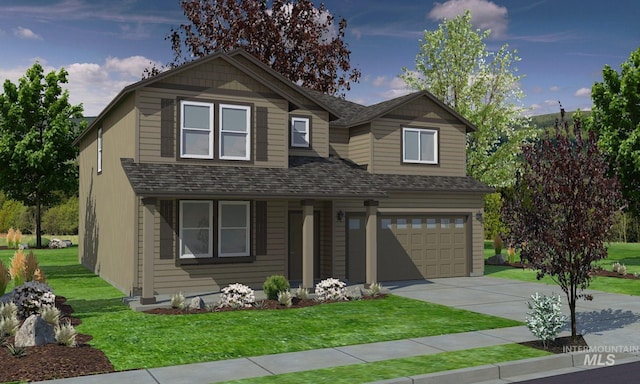1676 Tule Dr, Twin Falls, ID 83301 - view of front of home with driveway, a garage, and a front yard