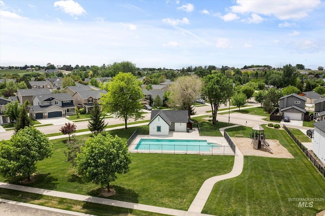 2023 E Wrightwood Dr, Meridian, ID 83642 - aerial view of residential area featuring a pool