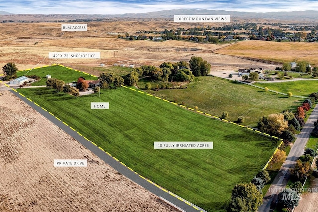 11610 W Lanktree Gulch Rd, Star, ID 83669 - drone / aerial view with a mountain view and a rural view