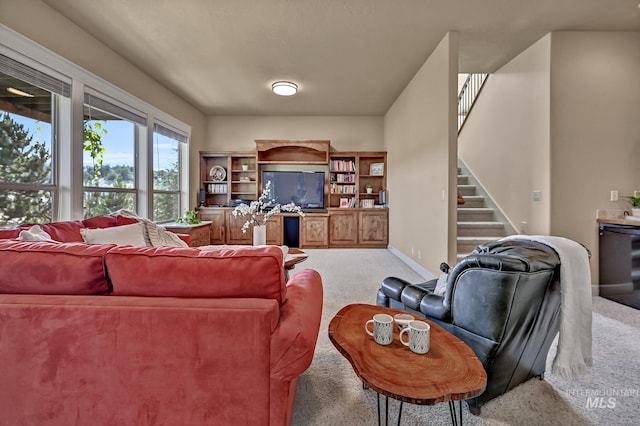 352 N Panorama Pl, Boise, ID 83702 - living area featuring carpet and stairway
