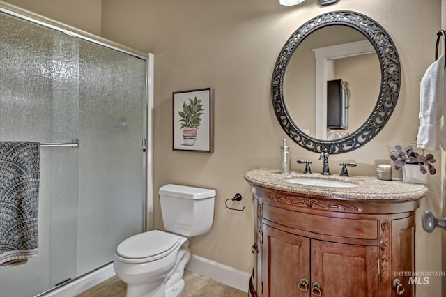 352 N Panorama Pl, Boise, ID 83702 - full bath with vanity, a shower stall, and tile patterned floors