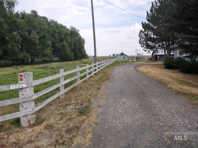 view of street featuring a rural view