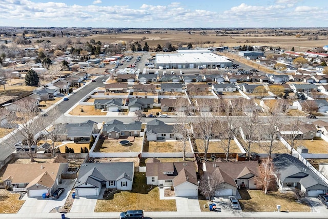 drone / aerial view with a residential view