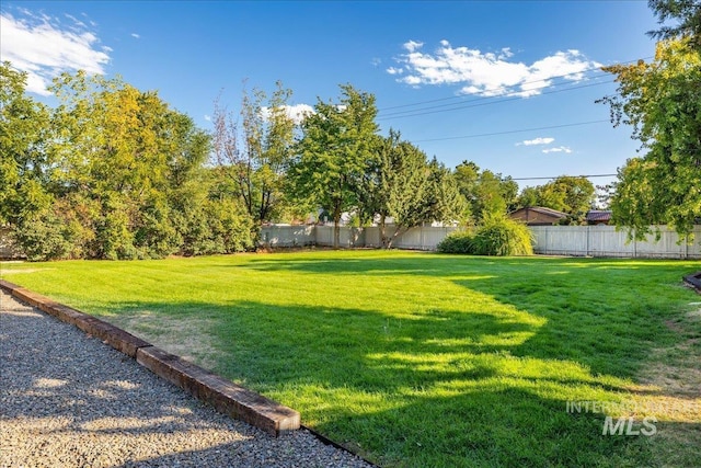 view of yard featuring fence