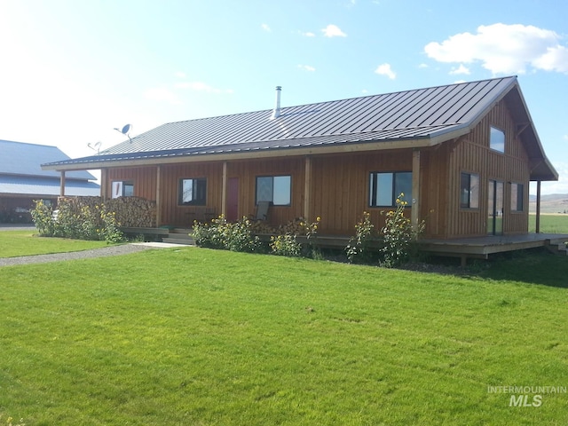 269 N 100 E, Fairfield, ID 83327 - back of property featuring a standing seam roof, metal roof, and a yard