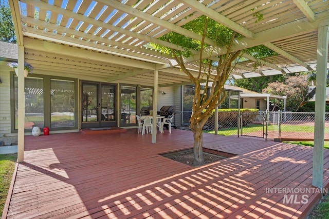 3752 Lancer Way, Boise, ID 83713 - deck with a pergola, french doors, and a gate