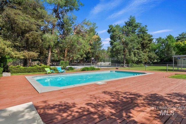 3752 Lancer Way, Boise, ID 83713 - view of pool featuring a wooden deck and view of scattered trees