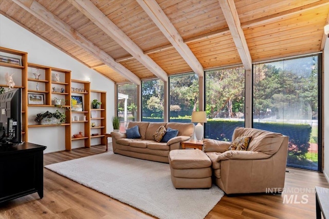 3752 Lancer Way, Boise, ID 83713 - living room featuring wooden ceiling, expansive windows, and wood finished floors