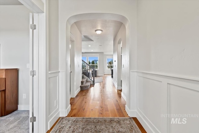 hall featuring light hardwood / wood-style floors