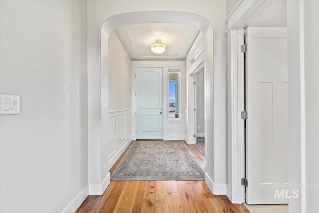 interior space featuring light wood-type flooring