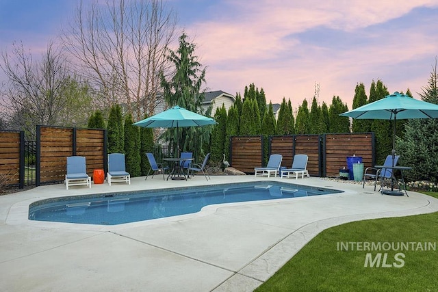 3061 S Fox Run Ave, Eagle, ID 83616 - view of swimming pool with a patio area