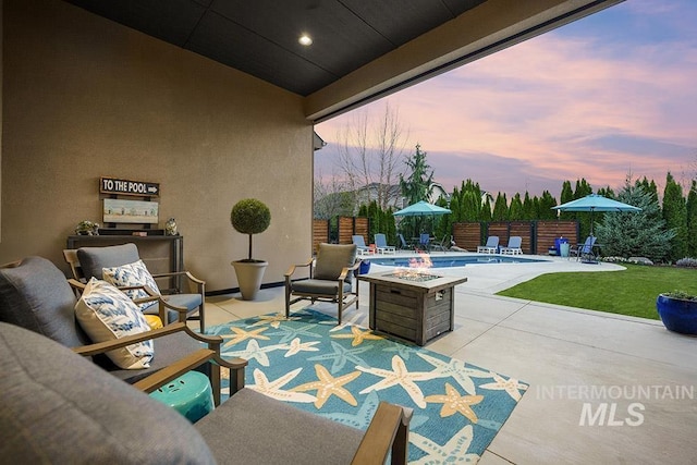 3061 S Fox Run Ave, Eagle, ID 83616 - view of patio with a fire pit