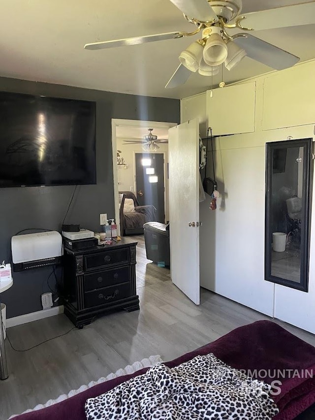 273 N Meridian, Rupert, ID 83350 - bedroom with wood finished floors and a ceiling fan