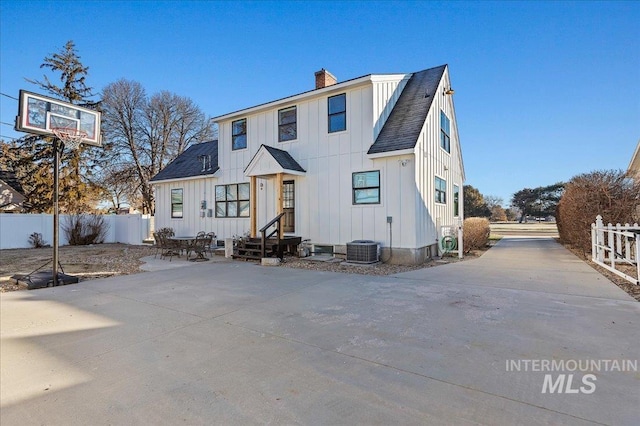 view of front of house with central AC